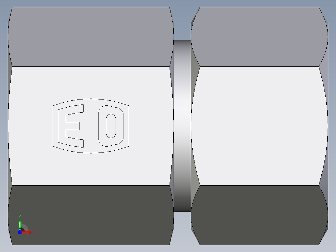 卡套式工业通用硬管接头EO_Swivel_connector_GAI20SR71前视图