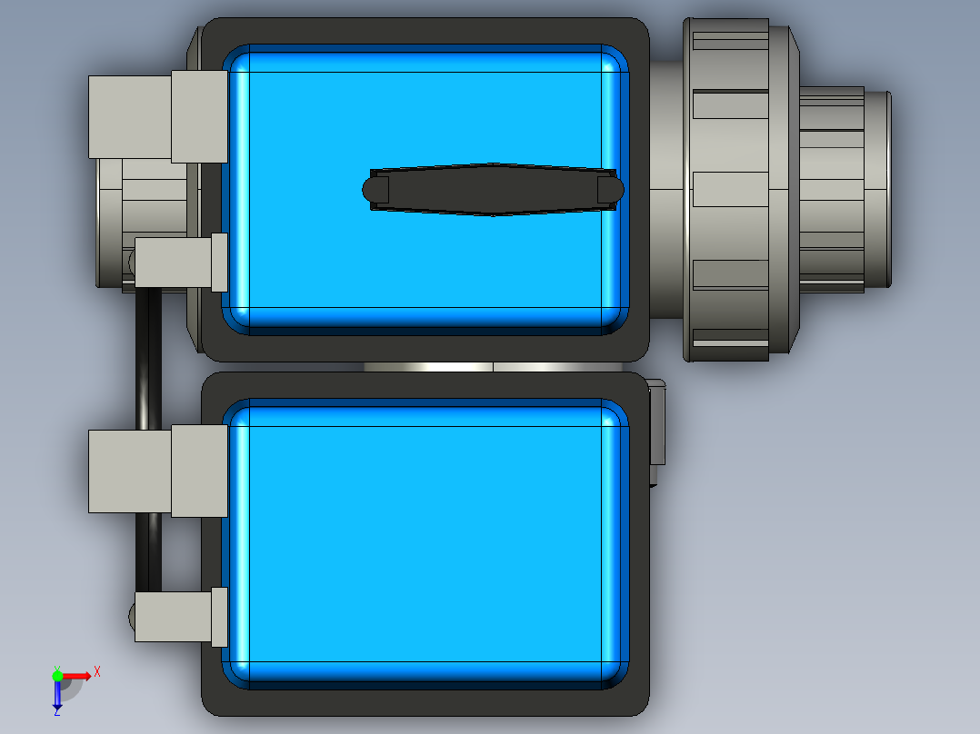 球阀3路电动驱动俯视图