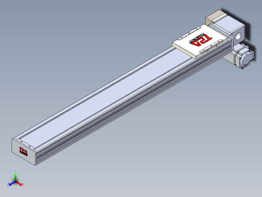 同步带全封闭直线模组TPA-HCB-110D-90-L700-RP-Y-P40-N3正等轴测图