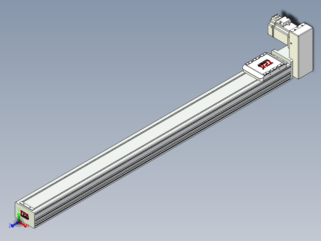同步带全封闭直线模组TPA-HCB-85D-90-L950-LU-Y-P20-N3主视图