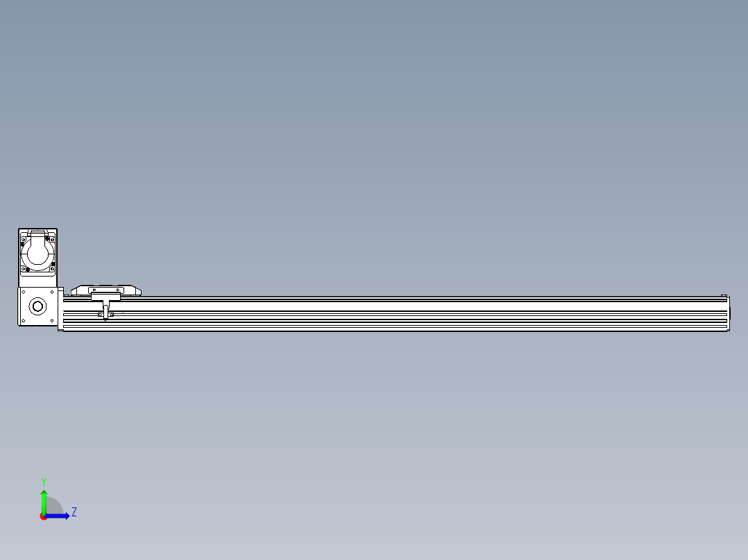 同步带全封闭直线模组TPA-HCB-85D-90-L950-LU-Y-P20-N3左视图