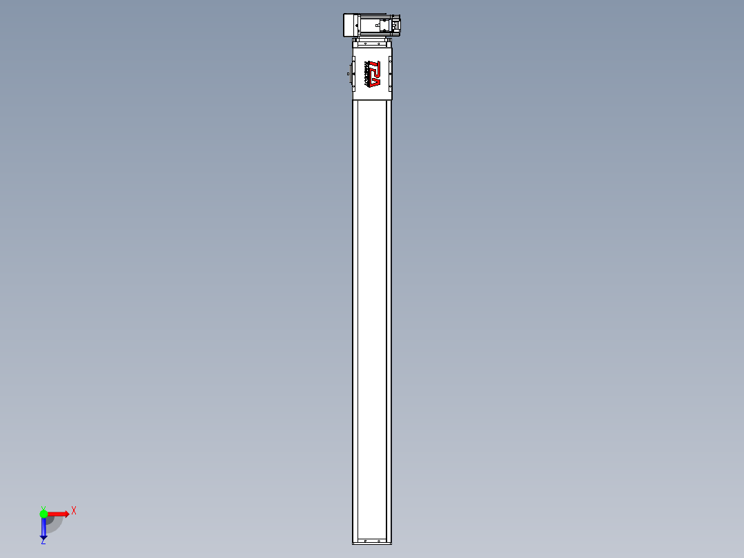同步带全封闭直线模组TPA-HCB-110D-90-L1200-RU-Y-P40-N3俯视图
