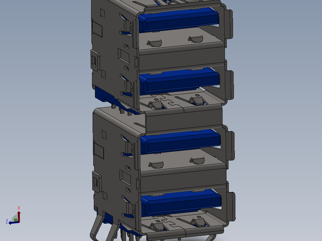 四个usb3.0接口主视图