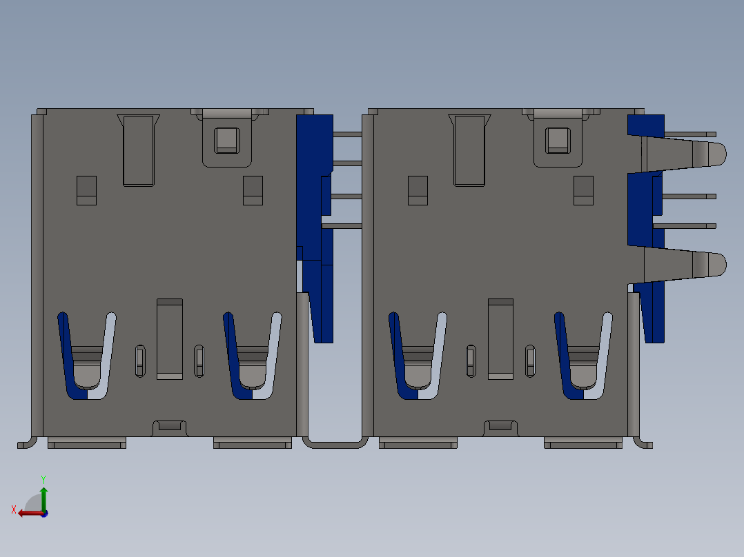 四个usb3.0接口后视图