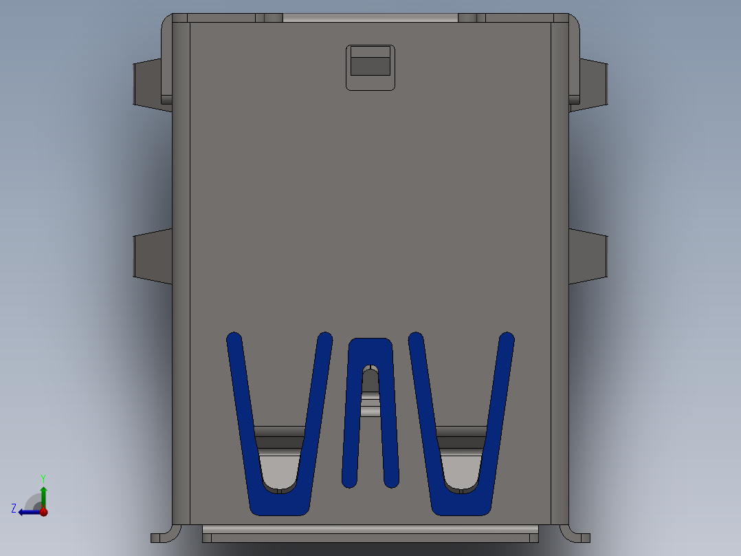 四个usb3.0接口右视图
