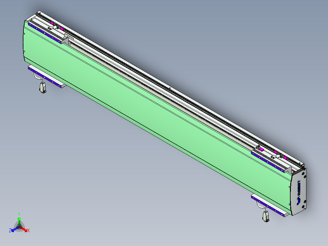 威洛博VL系列直线电机模组-2VL22H3-S1150正等轴测图