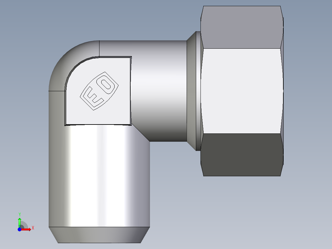卡套式工业通用硬管接头EO_Weld_elbown_WAS18L前视图