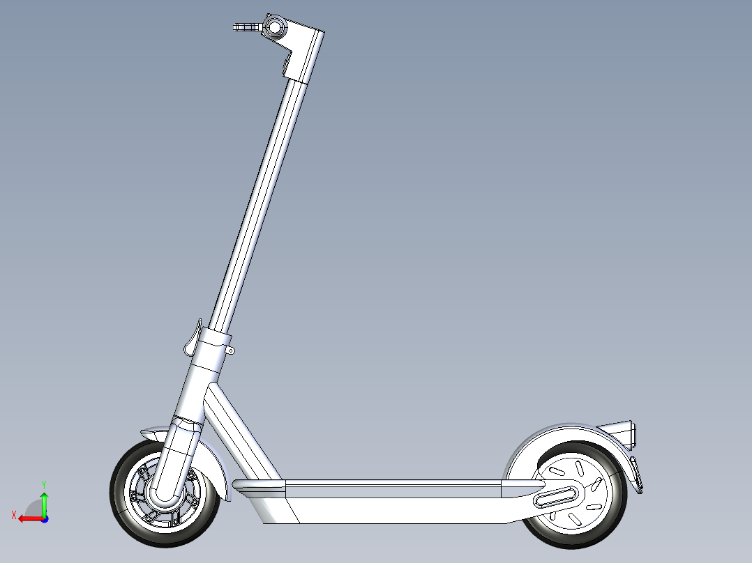 电动滑板车后视图