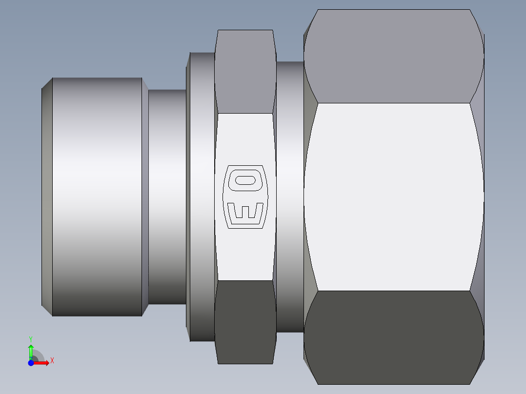 卡套式工业通用硬管接头EO_Male_Stud_connector_GE22LRCF前视图