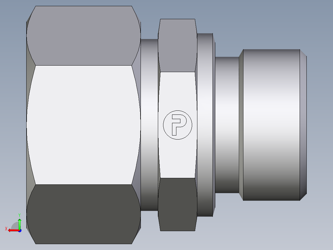卡套式工业通用硬管接头EO_Male_Stud_connector_GE22LRCF后视图