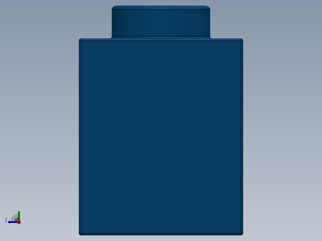 乐高机械组积木（横梁）-370323 Bright Blue Technic Brick 1 x 16 with Holes右视图