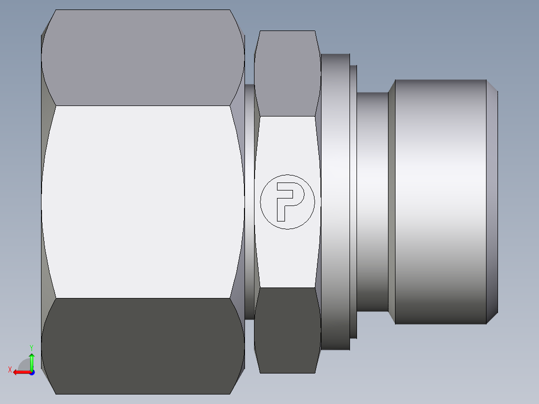 卡套式工业通用硬管接头EO_Swivel_connector_EGE22LREDCF后视图