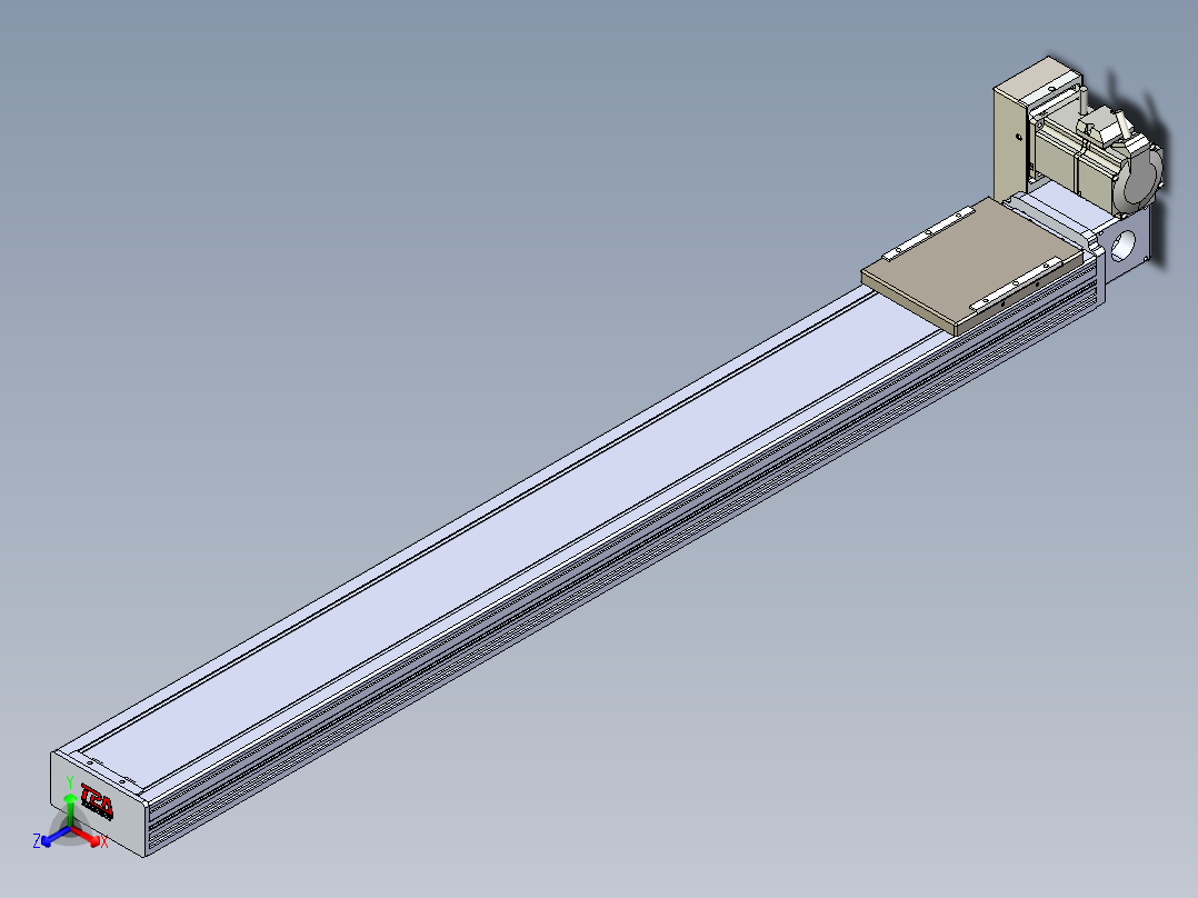 同步带全封闭直线模组TPA-HCB-110D-90-L900-RU-C-P40-N3正等轴测图