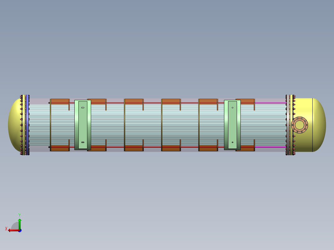 管板式换热器后视图