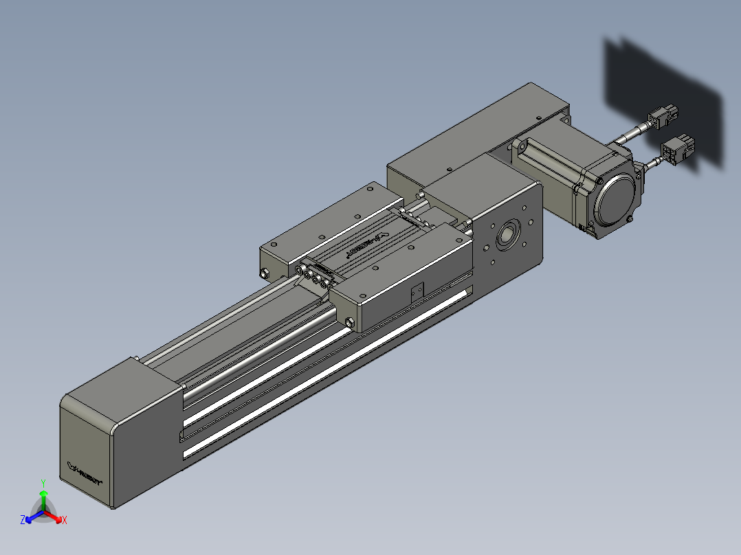 威洛博直线电机模组EB6-L70-S150-BL-P40-MS3正等轴测图