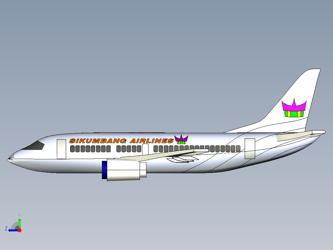 A3003443-锡昆邦航空飞机右视图