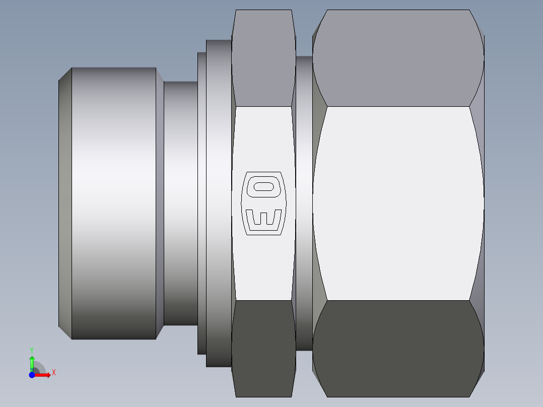 卡套式工业通用硬管接头EO_Male_Stud_connector_GE28ZLREDCF前视图