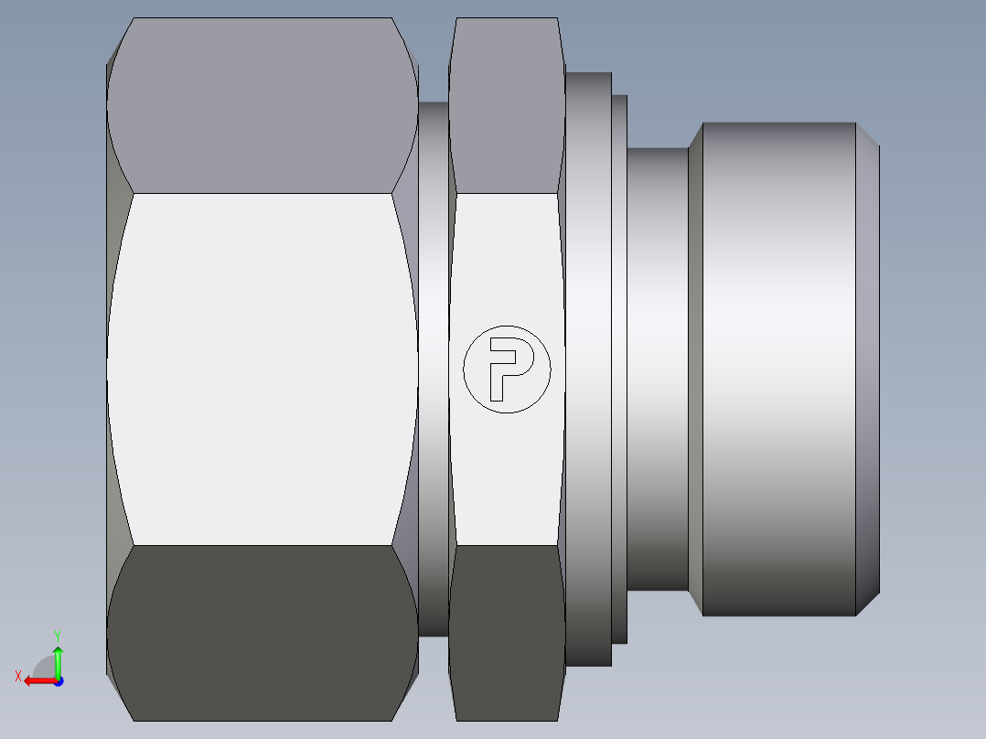 卡套式工业通用硬管接头EO_Male_Stud_connector_GE28ZLREDCF后视图
