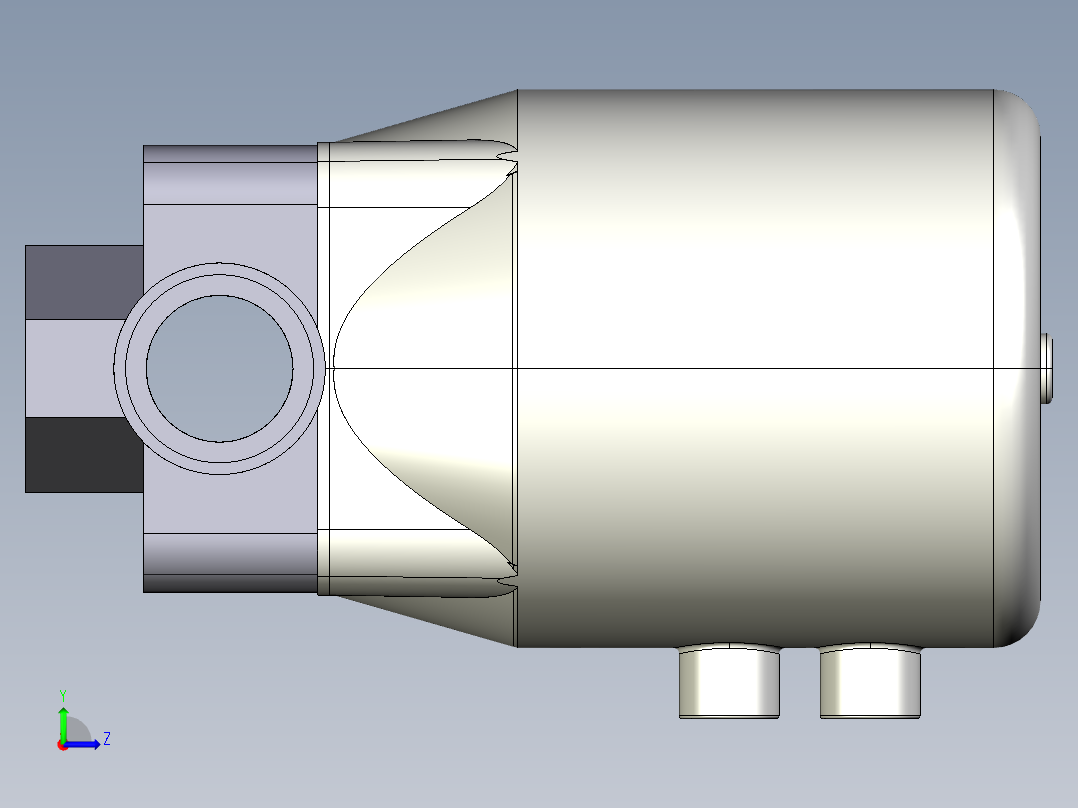 3DKPDVCP DA 气动隔膜阀双作用与男性的两端，公制系列PVC-U左视图