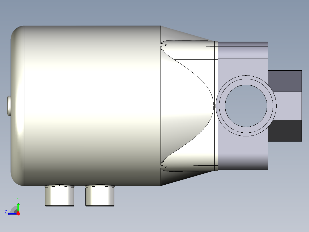 3DKPDVCP DA 气动隔膜阀双作用与男性的两端，公制系列PVC-U右视图
