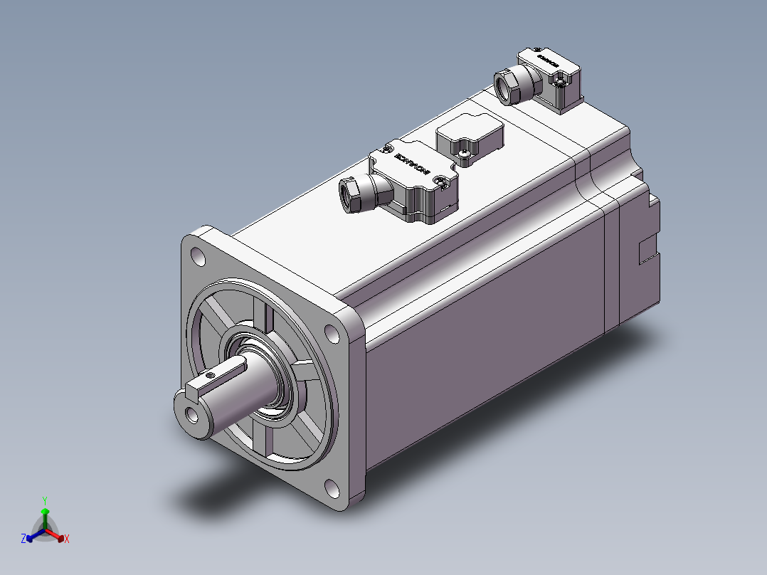 汇川伺服电机-MS1H4-75B30CB-(A)334Z（750W绝对值中惯量带抱闸）正等轴测图