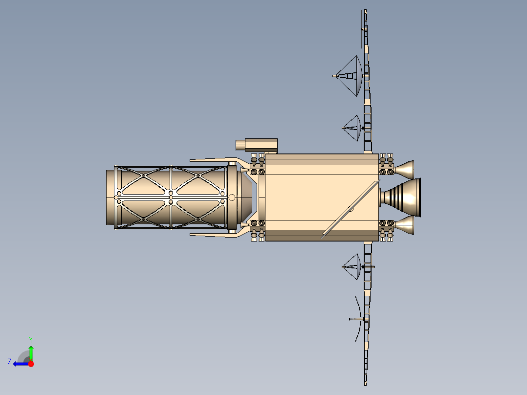 GPS定位卫星右视图