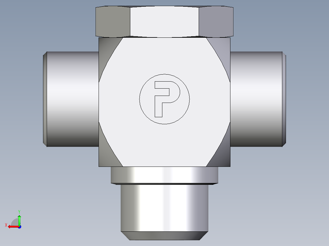 卡套式工业通用硬管接头EO_High_pressure_banjo_tee_TH16SMOMD71后视图