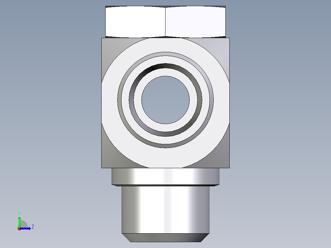 卡套式工业通用硬管接头EO_High_pressure_banjo_tee_TH16SMOMD71左视图