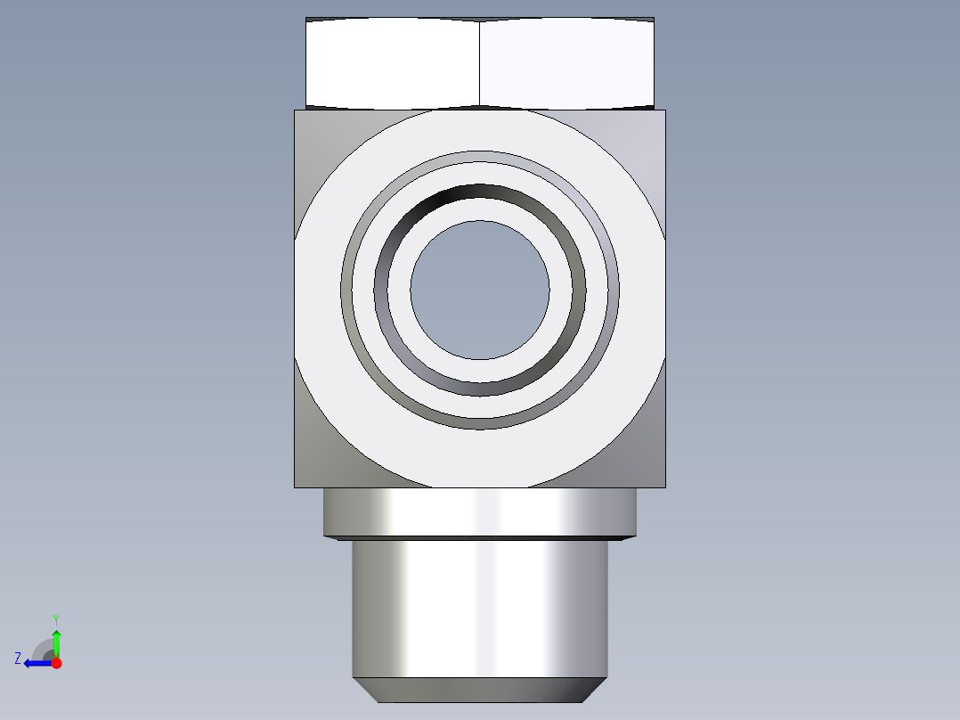 卡套式工业通用硬管接头EO_High_pressure_banjo_tee_TH16SMOMD71右视图