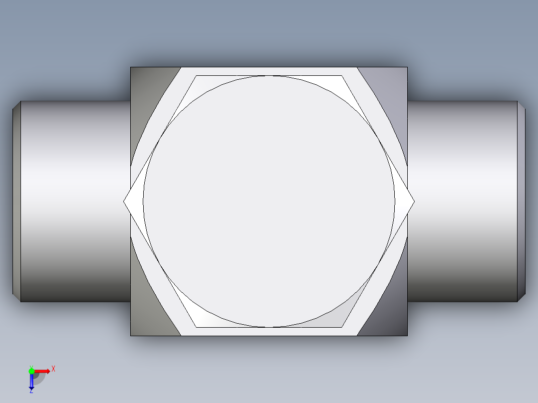 卡套式工业通用硬管接头EO_High_pressure_banjo_tee_TH16SMOMD71俯视图