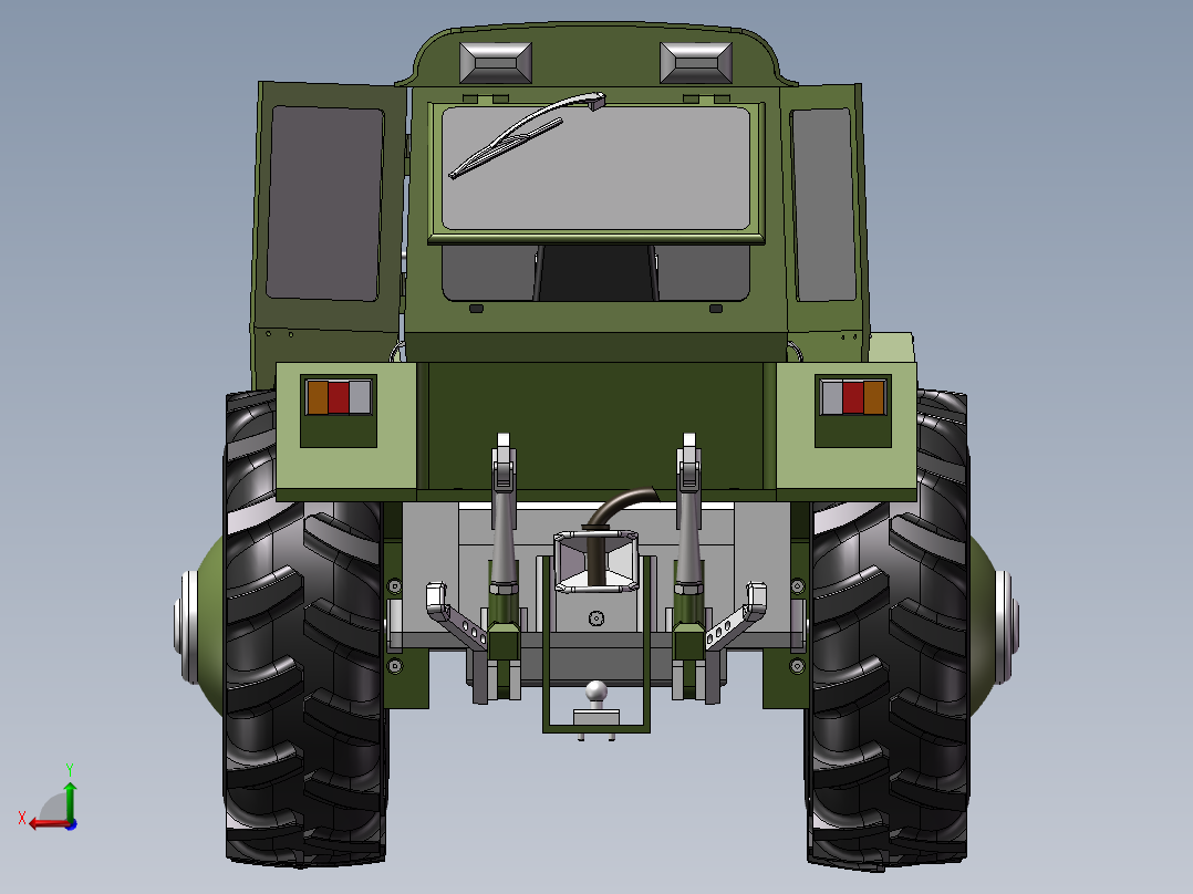 奔驰拖拉机模型后视图