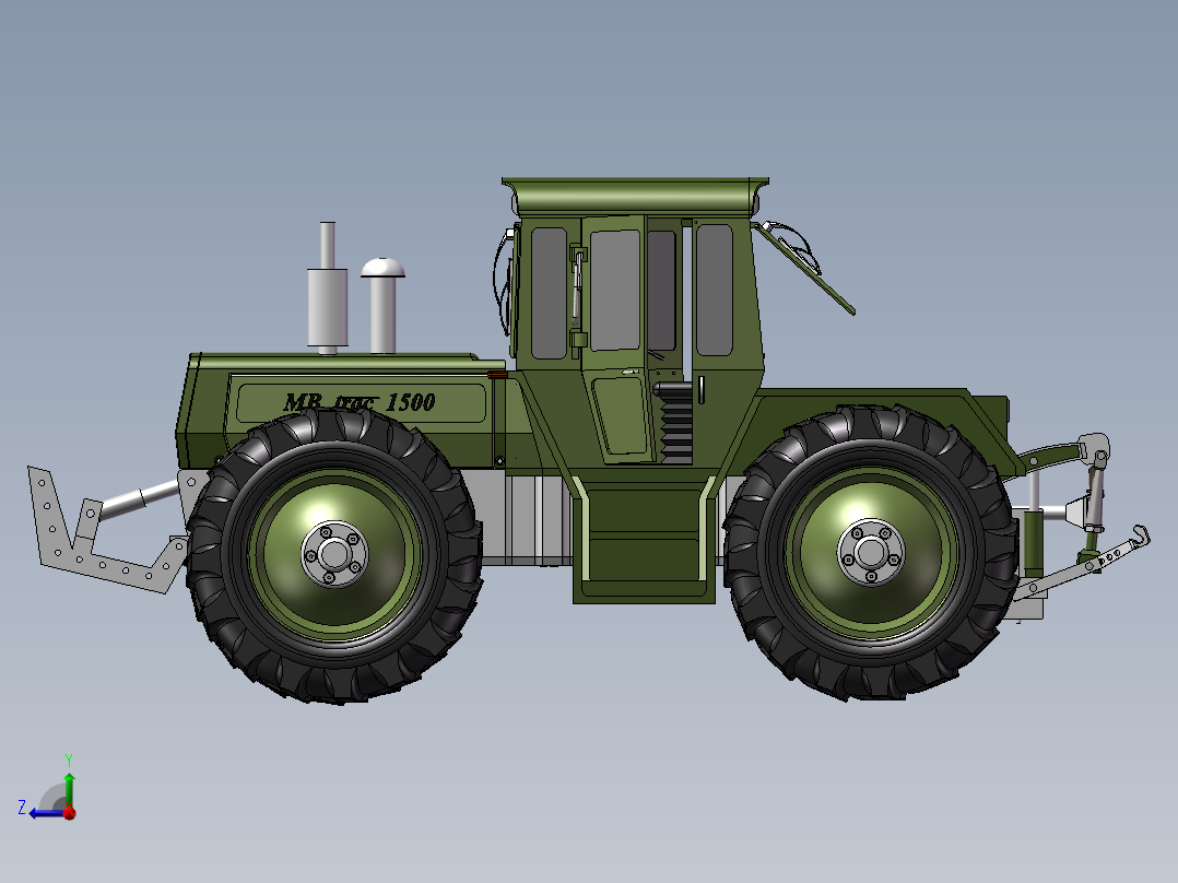 奔驰拖拉机模型右视图