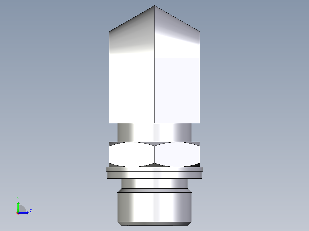 卡套式工业通用硬管接头EO_Adjustable_Locknut_elbow_WEE16SMOMDCF左视图