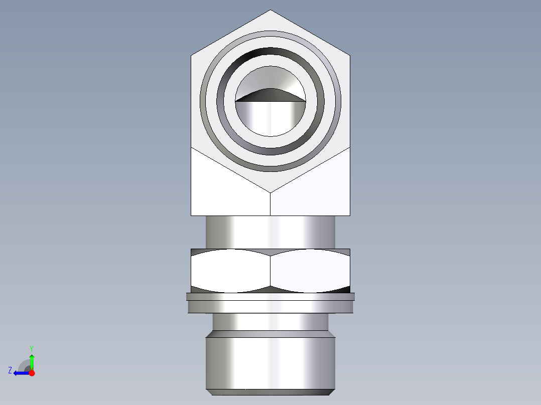 卡套式工业通用硬管接头EO_Adjustable_Locknut_elbow_WEE16SMOMDCF右视图