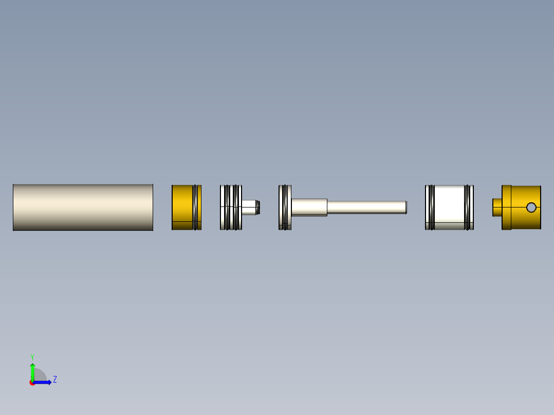 定制气枪 HPA 的 STL左视图