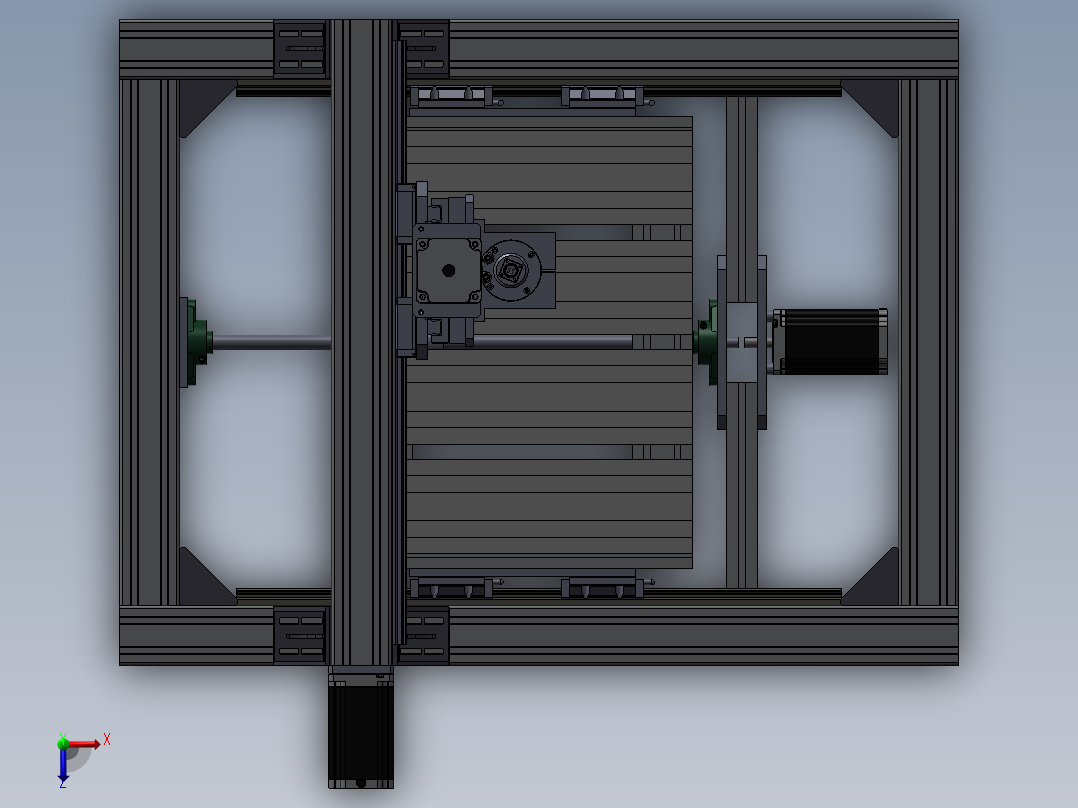 500x500x100mm雕刻机俯视图