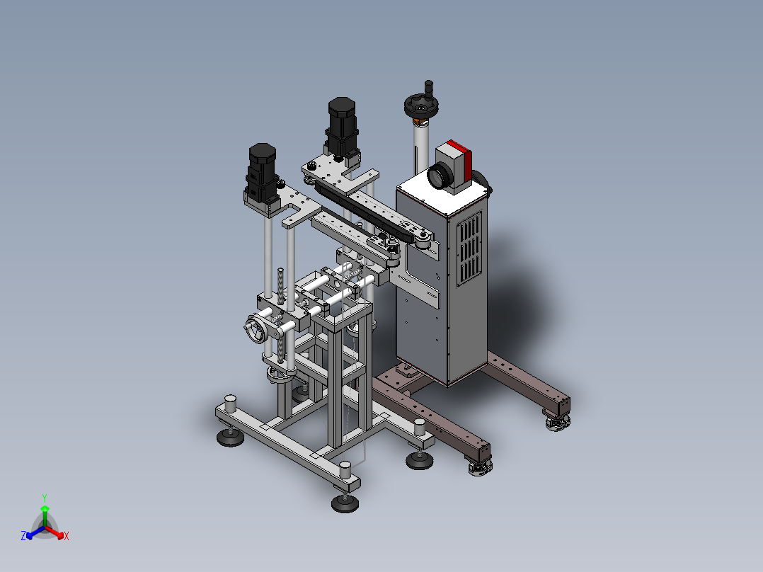 夹持输送激光打标设备sw18可编辑正等轴测图