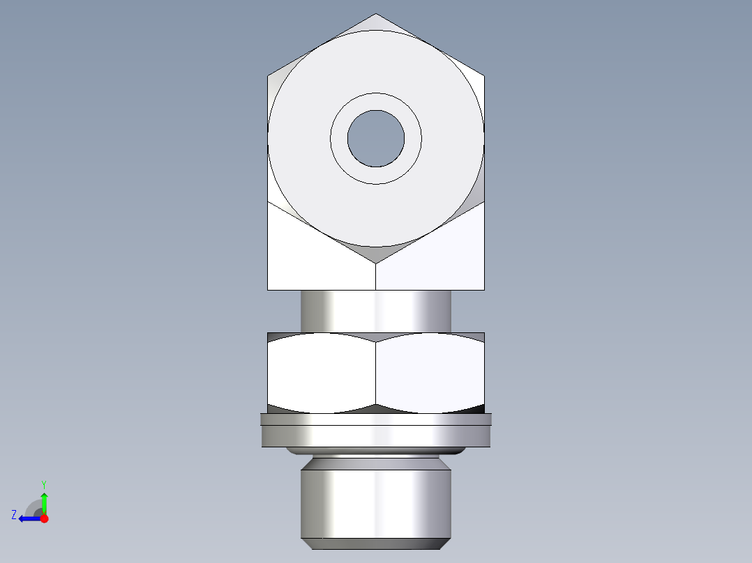 卡套式工业通用硬管接头EO_Adjustable_locknut_branch_tee_TEE08ZSRCF右视图