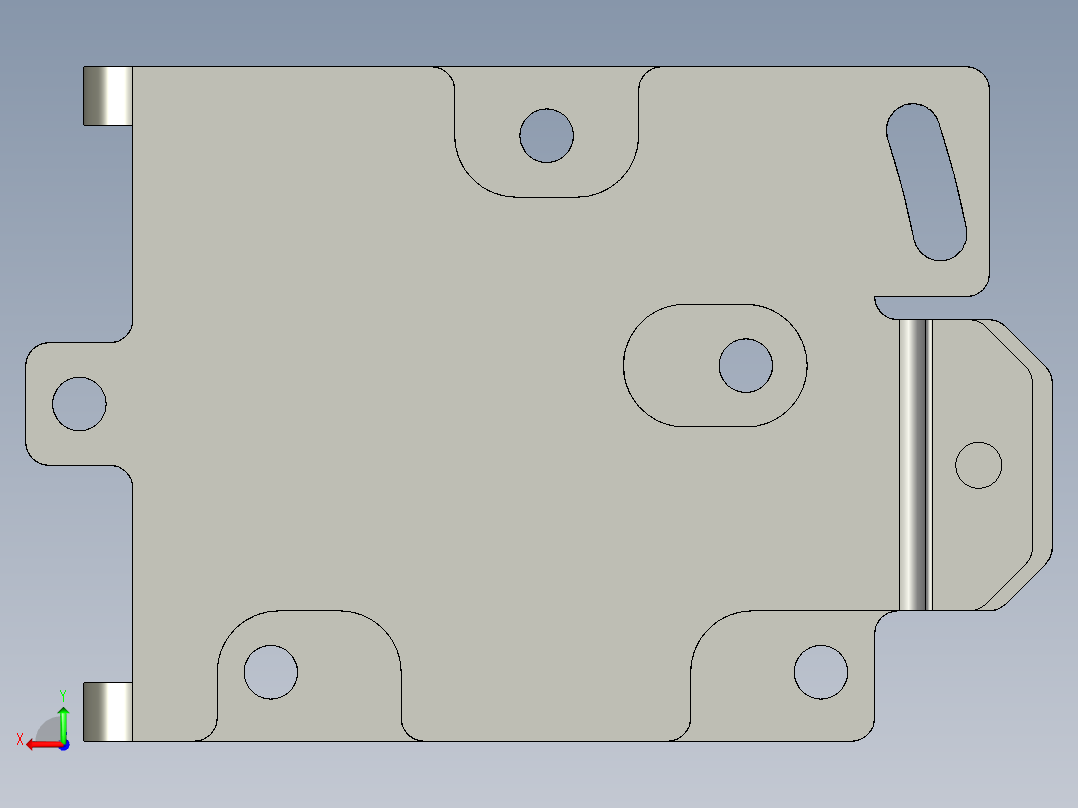 基恩士LV-H300bracket3_kc图纸模型后视图