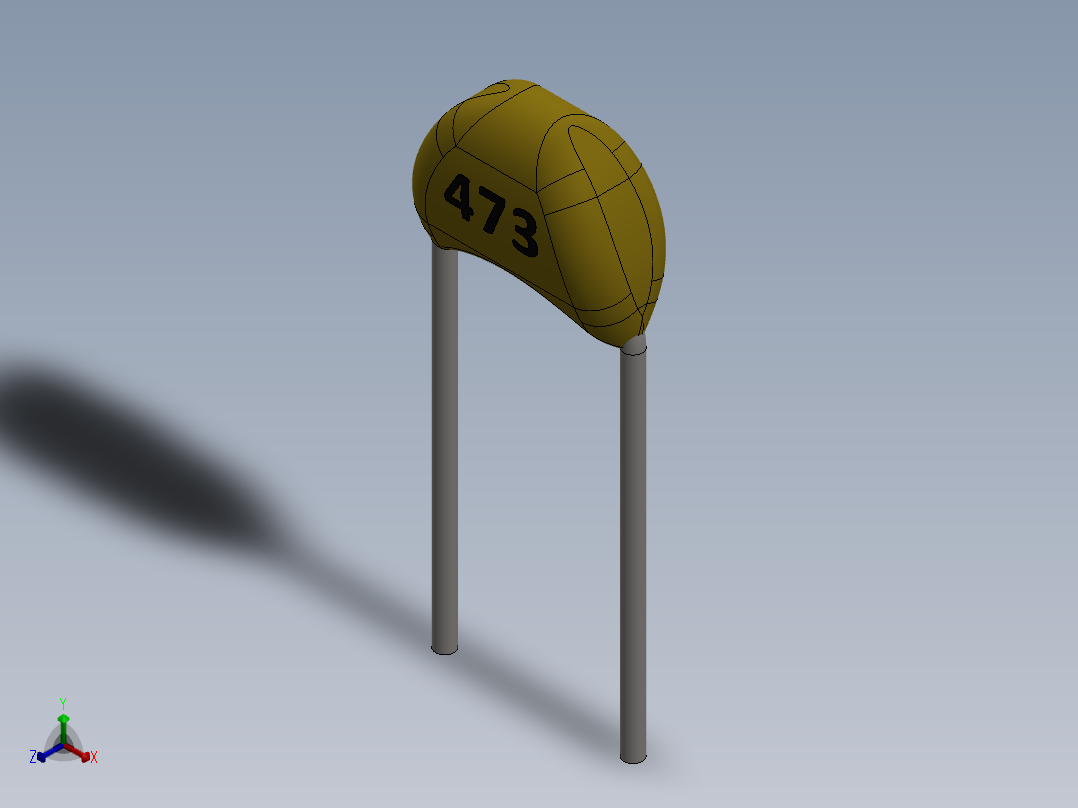 电容器 二极管 电阻器-Capacitor Ceramic 473 47nF正等轴测图