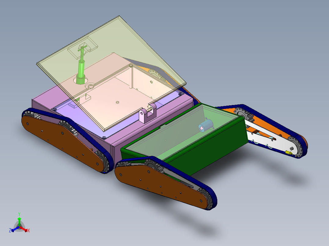 爬楼移动载物小车主视图