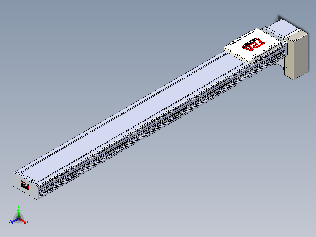 同步带全封闭直线模组TPA-HCB-110D-90-L900-LP-C-P40-N3正等轴测图