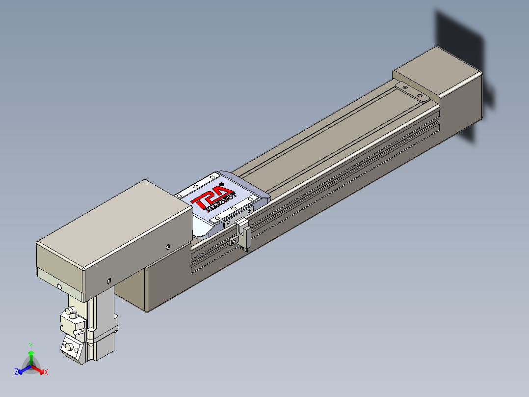 同步带全封闭直线模组TPA-HCB-65S-90-L200-M-Y-P10-N3正等轴测图