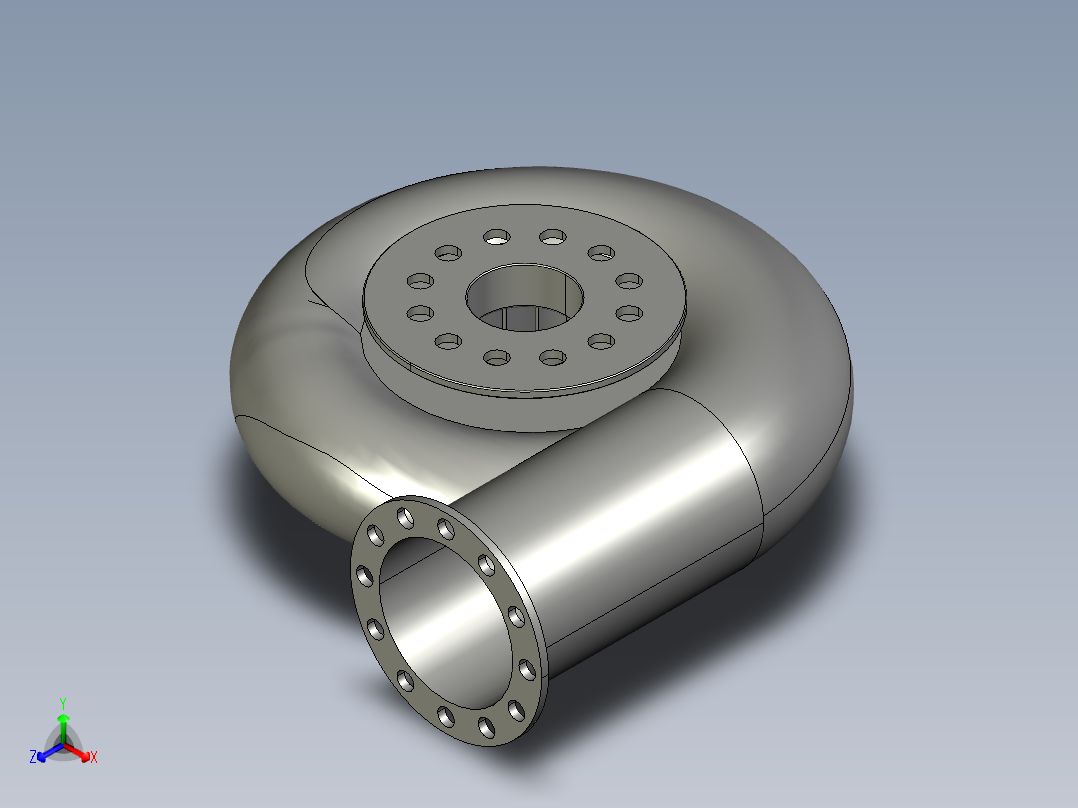 混流式水轮机正等轴测图