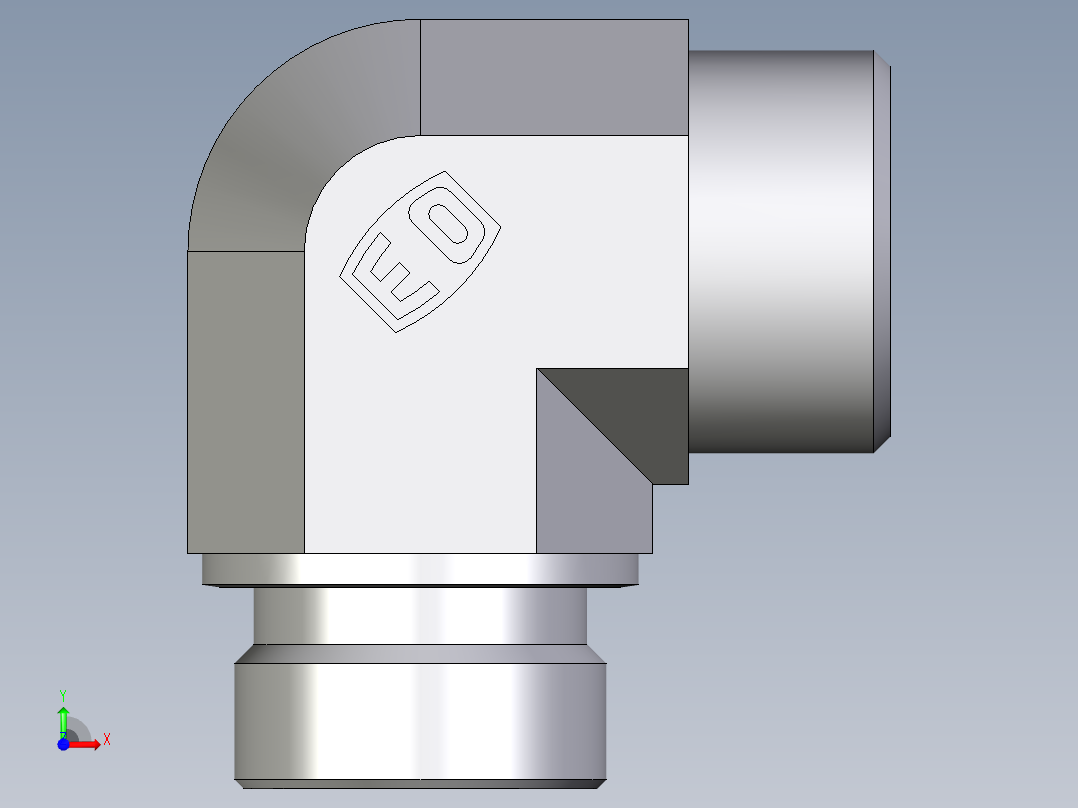卡套式工业通用硬管接头EO_Male_stud_elbow_WE25SR71X前视图