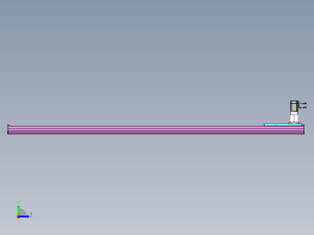 东锦齿条传动DH210G-L167-S2550-BU-减速机+P750W左视图