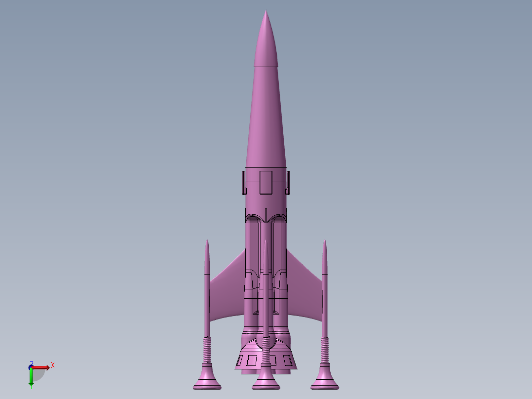 火箭简易模型前视图