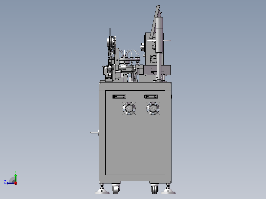 SMT热封压包装机编带机 3D图纸 机械设备非标自动化3D模型 模型右视图