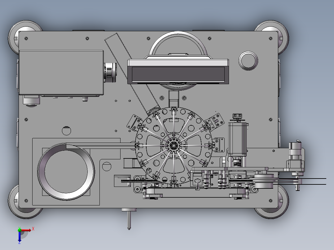 SMT热封压包装机编带机 3D图纸 机械设备非标自动化3D模型 模型俯视图