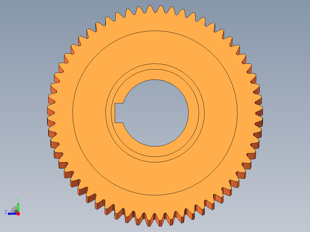 齿轮零件模型右视图